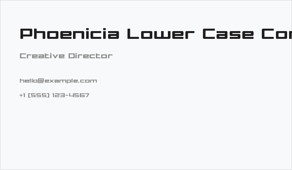 Phoenicia Lower Case Condensed Business Card
