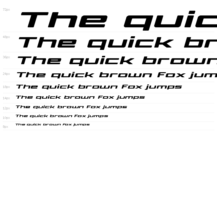 Phoenicia Lower Case Expanded Italic Waterfall