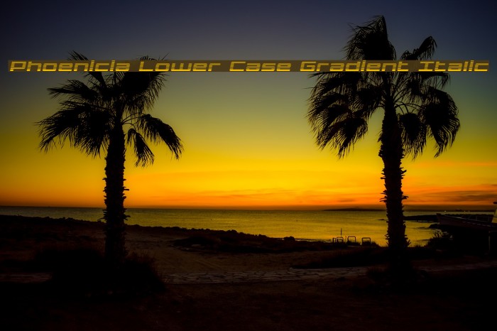 Phoenicia Lower Case Gradient Italic Font examples
