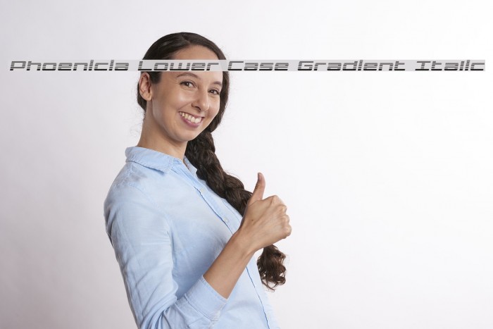 Phoenicia Lower Case Gradient Italic Font examples