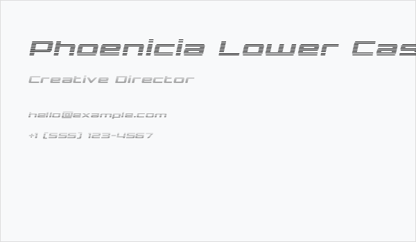 Phoenicia Lower Case Gradient Italic Business Card