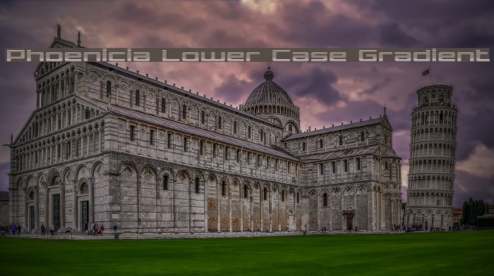 Phoenicia Lower Case Gradient Font examples