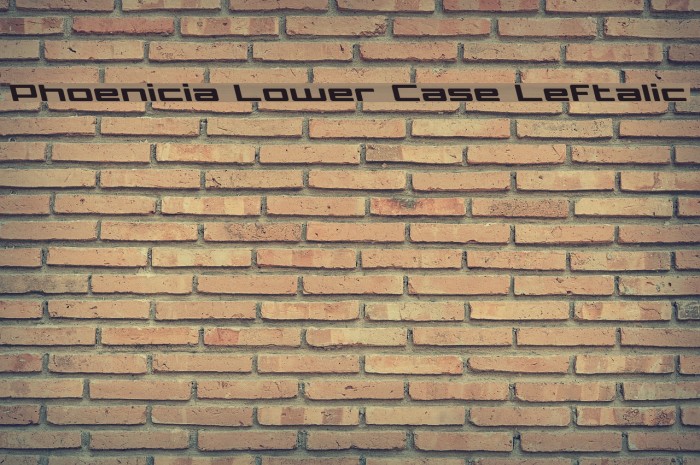 Phoenicia Lower Case Leftalic Font examples