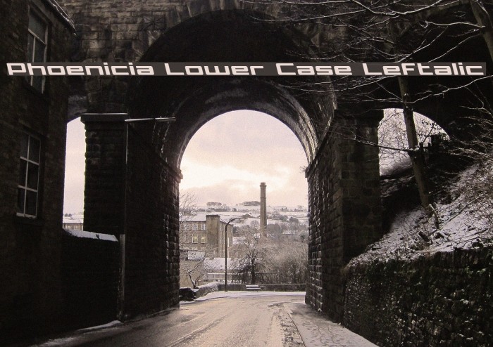 Phoenicia Lower Case Leftalic Font examples