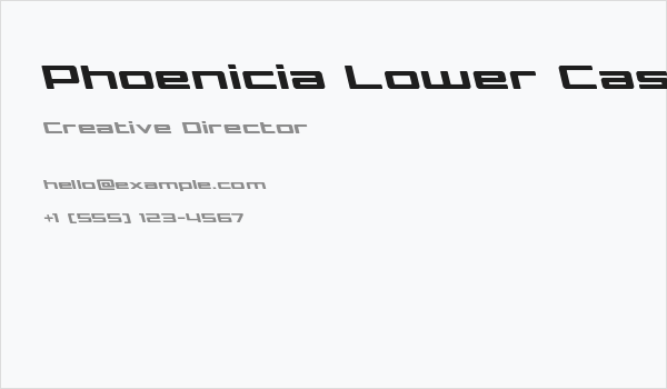 Phoenicia Lower Case Leftalic Business Card