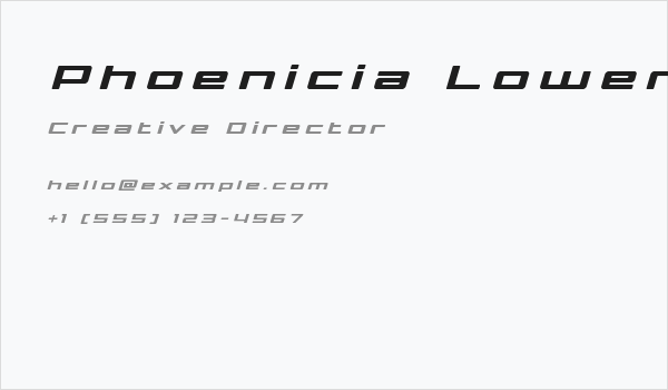 Phoenicia Lower Case Ttitle Italic Business Card