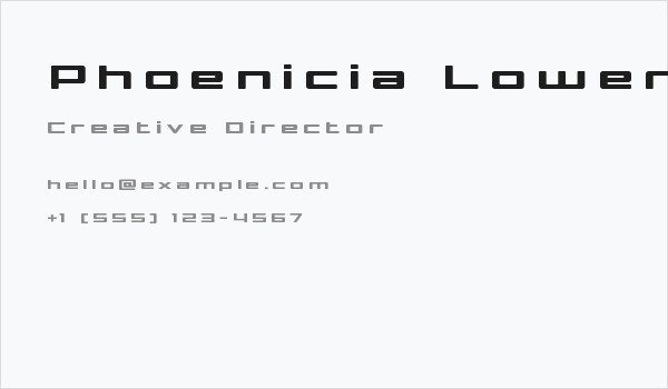 Phoenicia Lower Case Ttitle Business Card