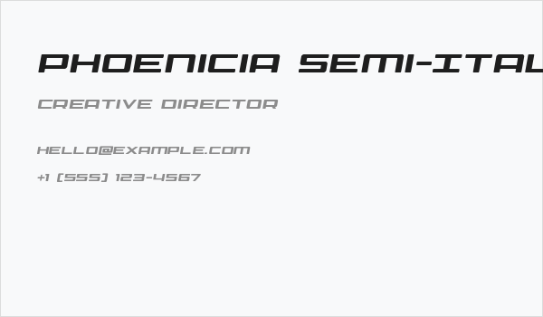 Phoenicia Semi-Italic Business Card