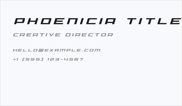 Phoenicia Title Italic Business Card