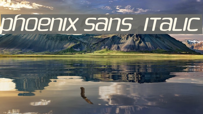Phoenix Sans Italic Font examples