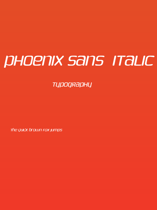 Phoenix Sans  Italic Poster