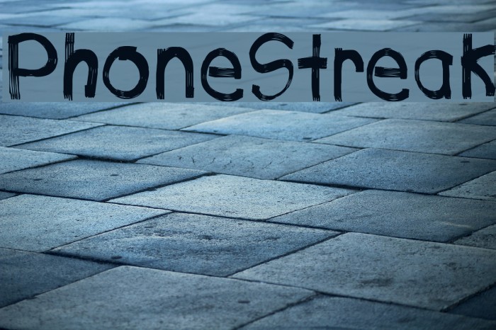 PhoneStreak Font examples
