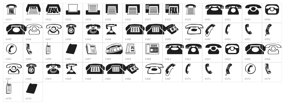 Phones NormalA Character Map