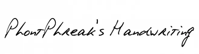 PhontPhreak's Handwriting  Frei Schriftart Herunterladen