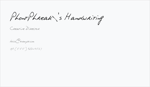 PhontPhreak's Handwriting Business Card