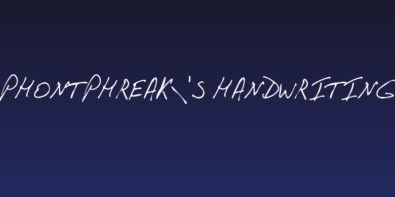 PhontPhreak's Handwriting Social Header