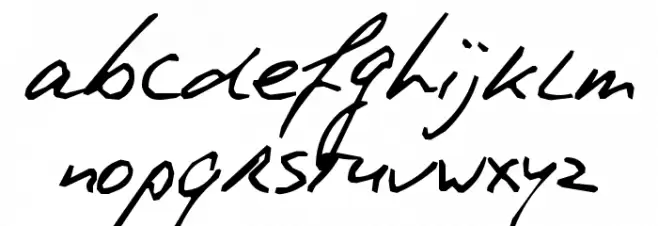 PhontPhreak's Handwriting Fonte MINÚSCULAS