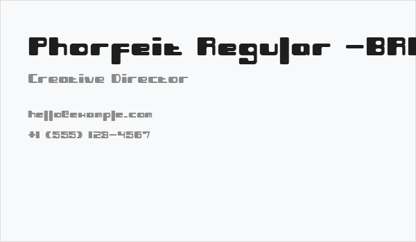 Phorfeit Regular -BRK- Business Card