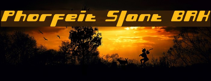 Phorfeit Slant BRK Font examples