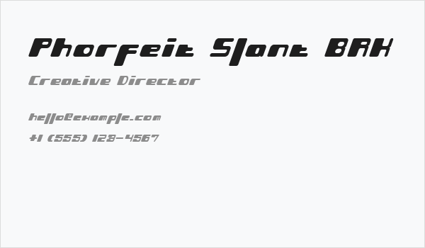 Phorfeit Slant BRK Business Card