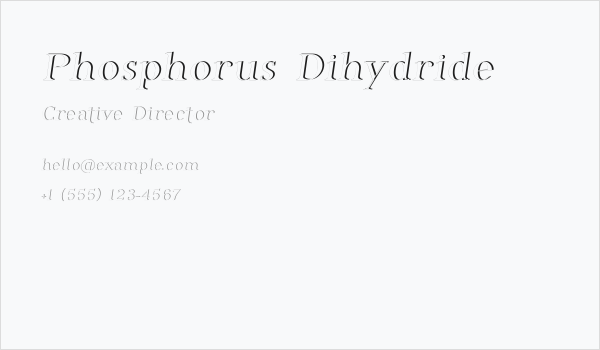 Phosphorus Dihydride Business Card