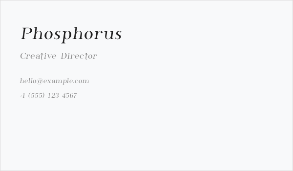 Phosphorus Business Card