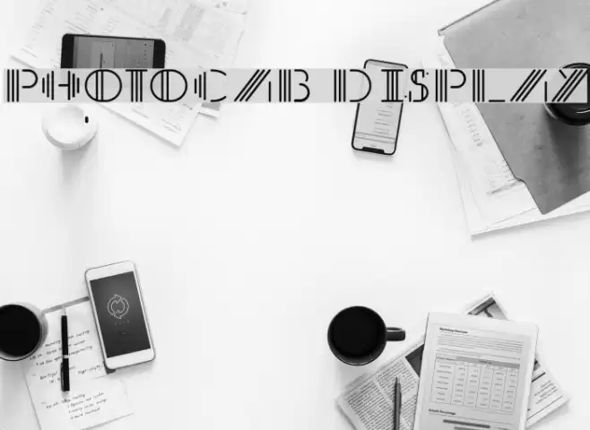 PhotoCab Display Font examples