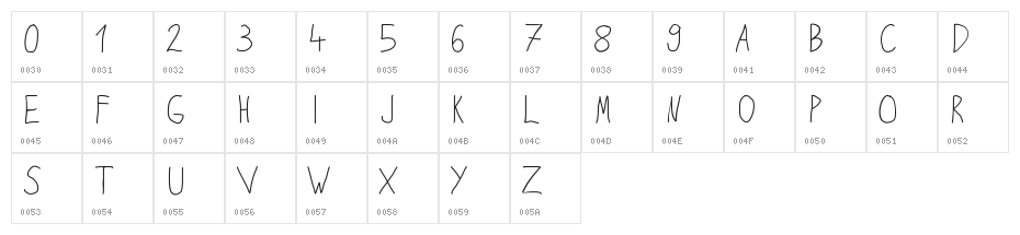 PhotocadFont Character Map