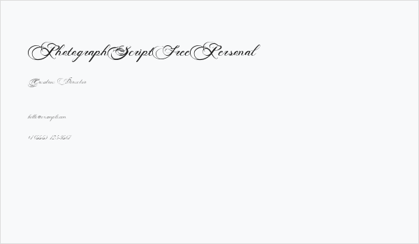 PhotographScriptFreePersonal Business Card