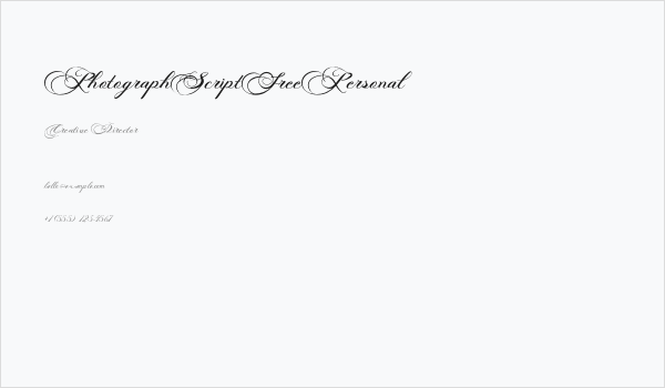 PhotographScriptFreePersonal Business Card