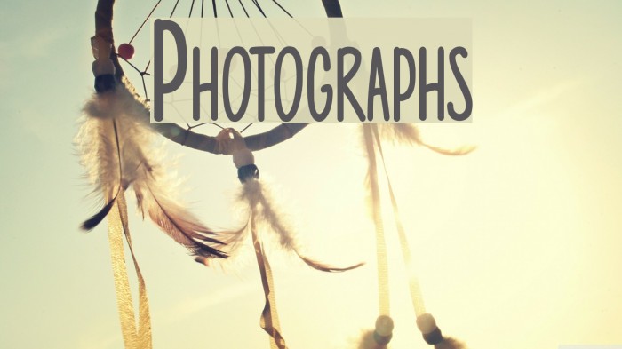 Photographs Font examples