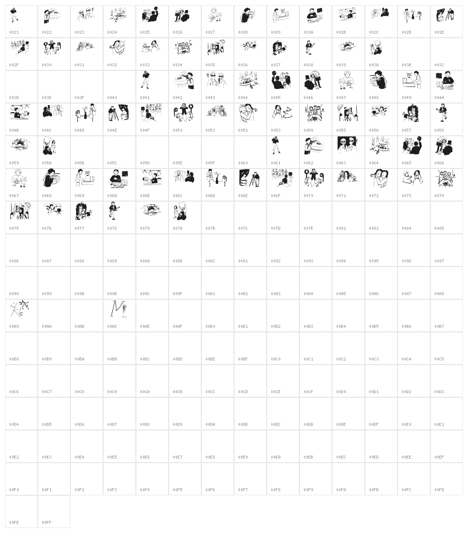 Photography Character Map