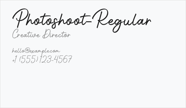 Photoshoot-Regular Business Card