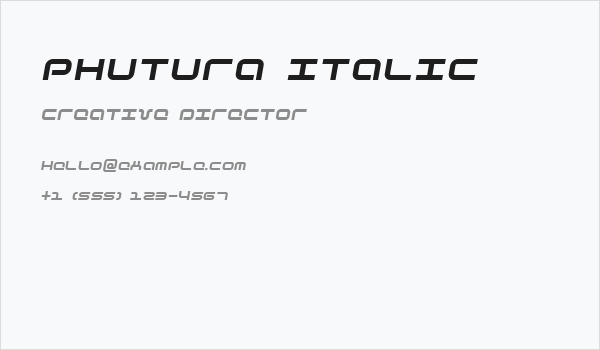 Phutura Italic Business Card