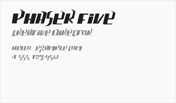 phaser five Business Card