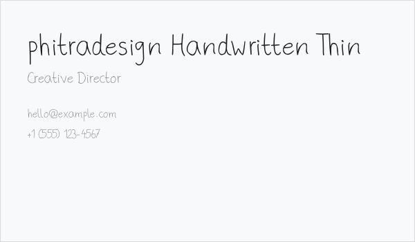 phitradesign Handwritten Thin Business Card