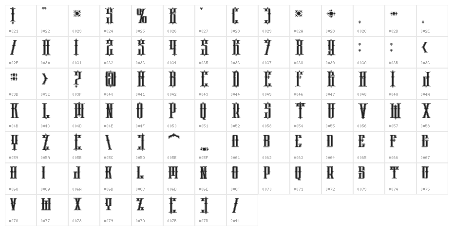 phoenixregular Character Map