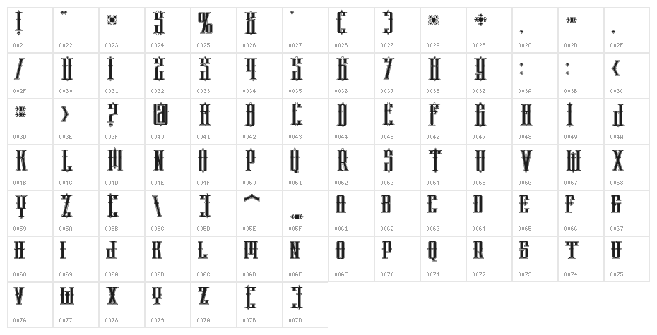 phoenixregular Character Map