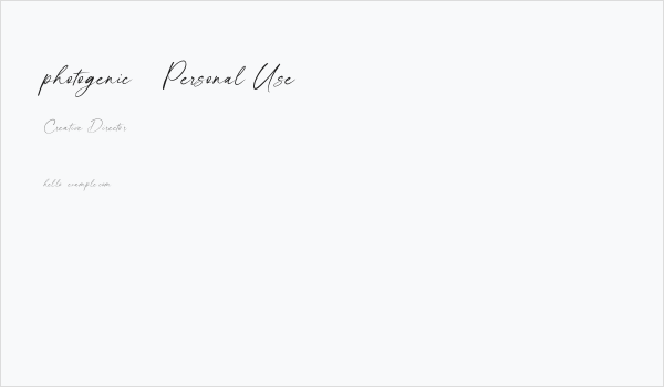 photogenic - Personal Use Business Card