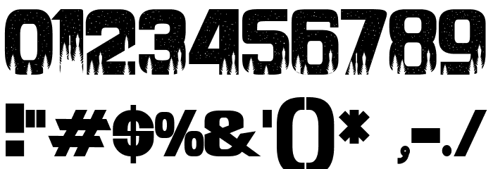PINE JUNGLE NIGHT Regular Font OTHER CHARS