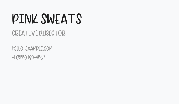 PINK SWEATS Business Card