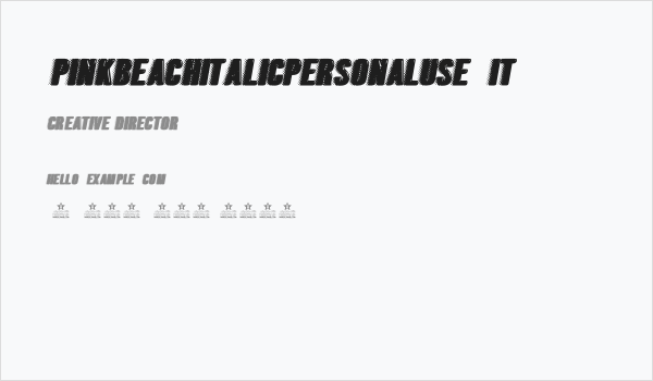 PINKBEACHITALICPERSONALUSE-It Business Card