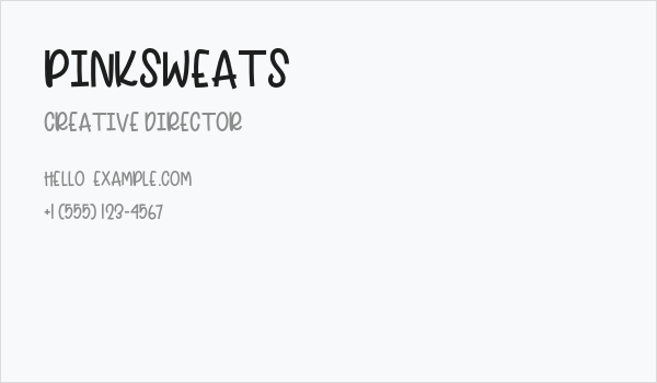 PINKSWEATS Business Card