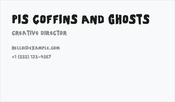 PiS Coffins and Ghosts Business Card