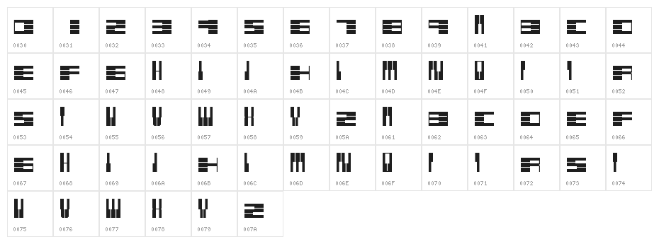 PianoFonte Regular Character Map