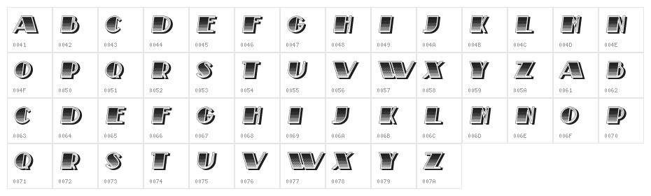 Piantato Regular Character Map