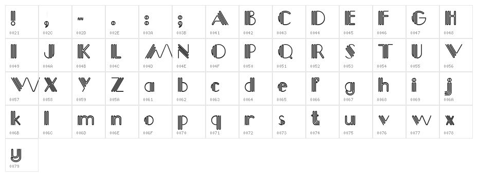 Picadilly Character Map