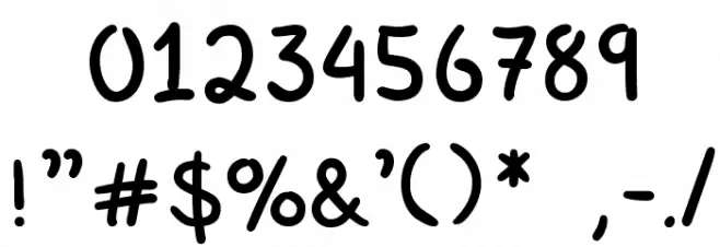 PicasProperHand Font OTHER CHARS