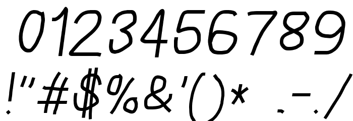 Piccolo Oblique Font OTHER CHARS