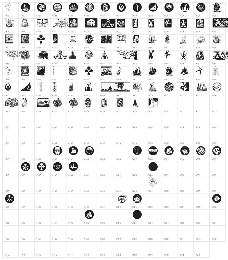 PickUpBats Character Map